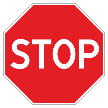 Дорожный знак 2.5 «Движение без остановки запрещено» (металл 0,8 мм, III типоразмер: 900х900 мм, С/О пленка: тип Б высокоинтенсивная)